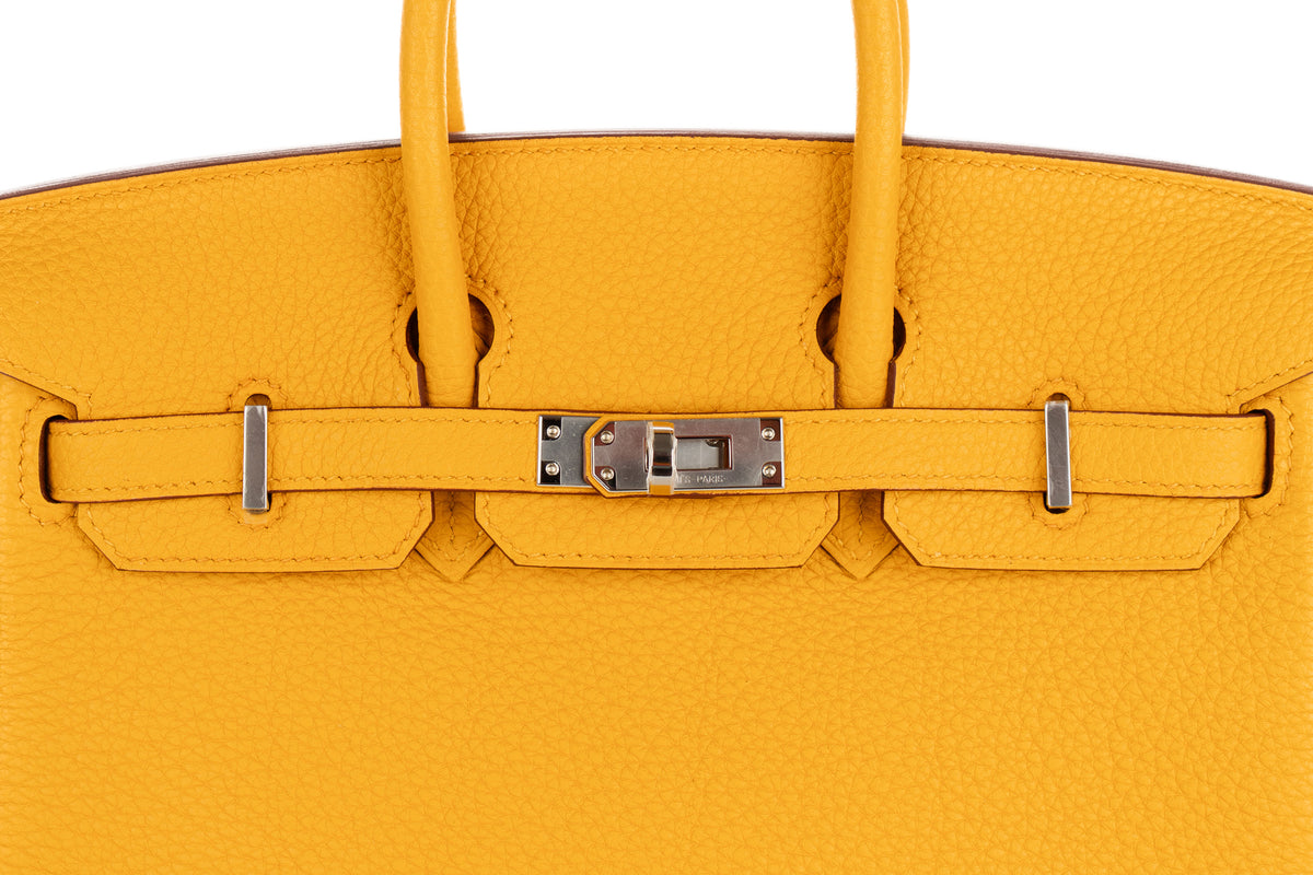 Hermès Birkin 25 Jaune Ambre Togo Palladium Hardware - view 7