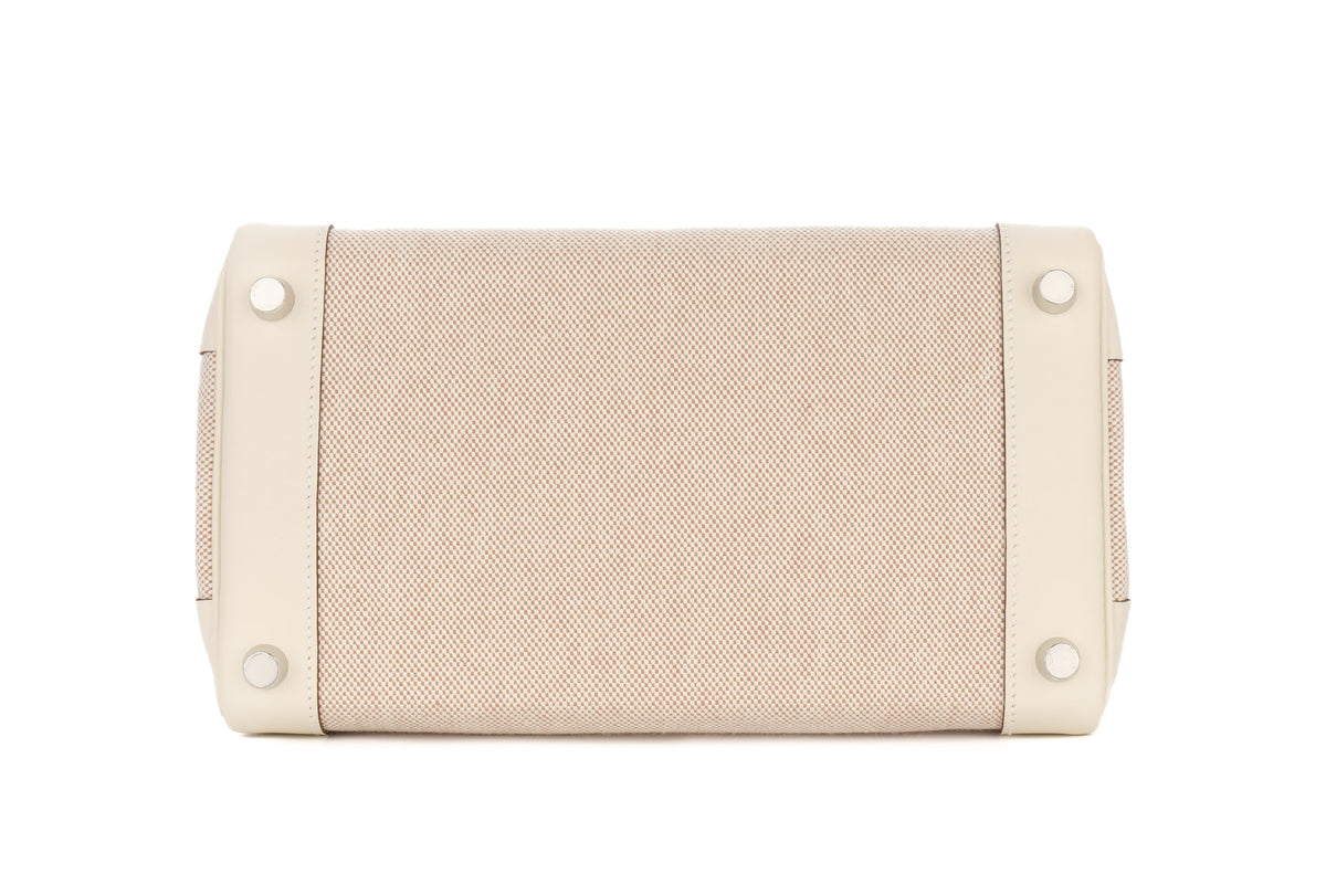 Hermès Birkin 25 Nata Ecru Canvas & Swift Palladium Hardware - view 6