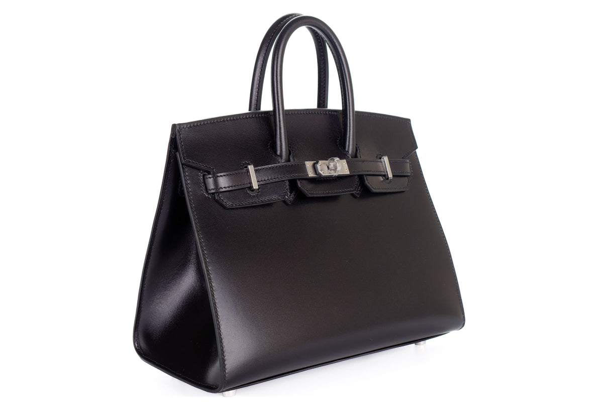Hermès Birkin 25 Noir/Black Box Leather Palladium Hardware - view 2