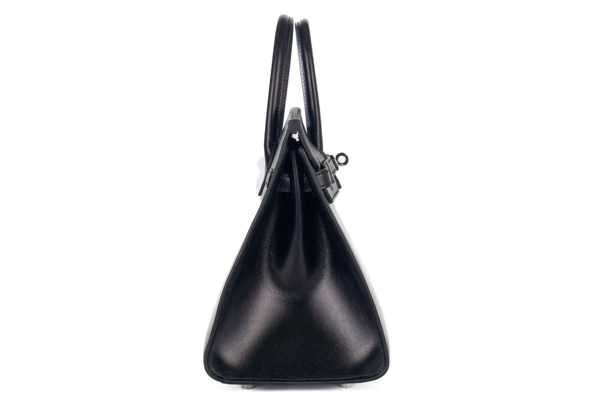 Hermès Birkin 25 Noir/Black Box Leather Palladium Hardware - view 5