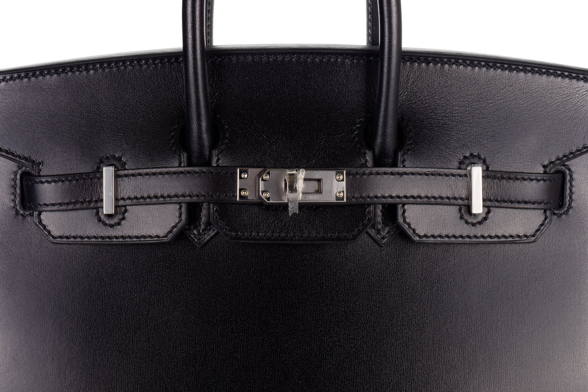 Hermès Birkin 25 Noir/Black Box Leather Palladium Hardware - view 7
