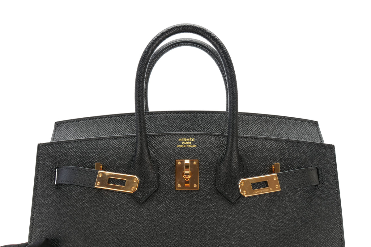 Hermès Birkin 25 Noir / Black Epsom Sellier Gold Hardware - view 11