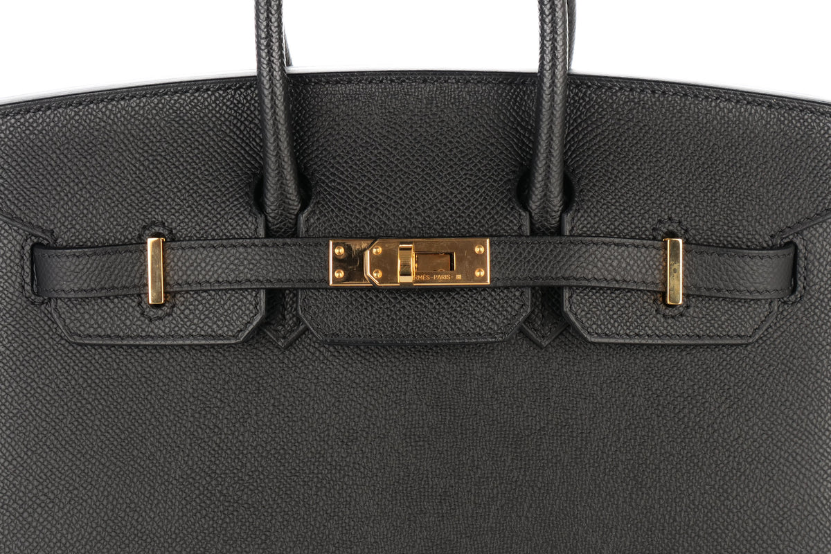 Hermès Birkin 25 Noir / Black Epsom Sellier Gold Hardware - view 7