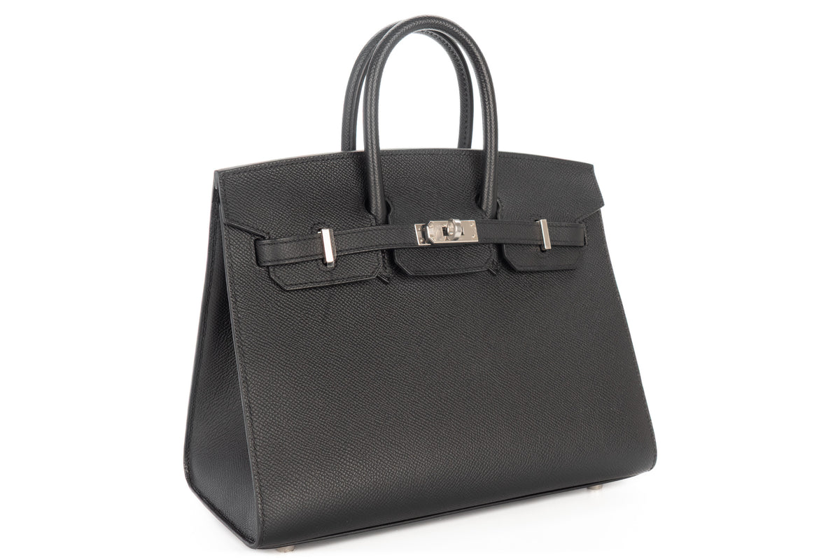 Hermès Birkin 25 Noir / Black Epsom Sellier Palladium Hardware - view 2