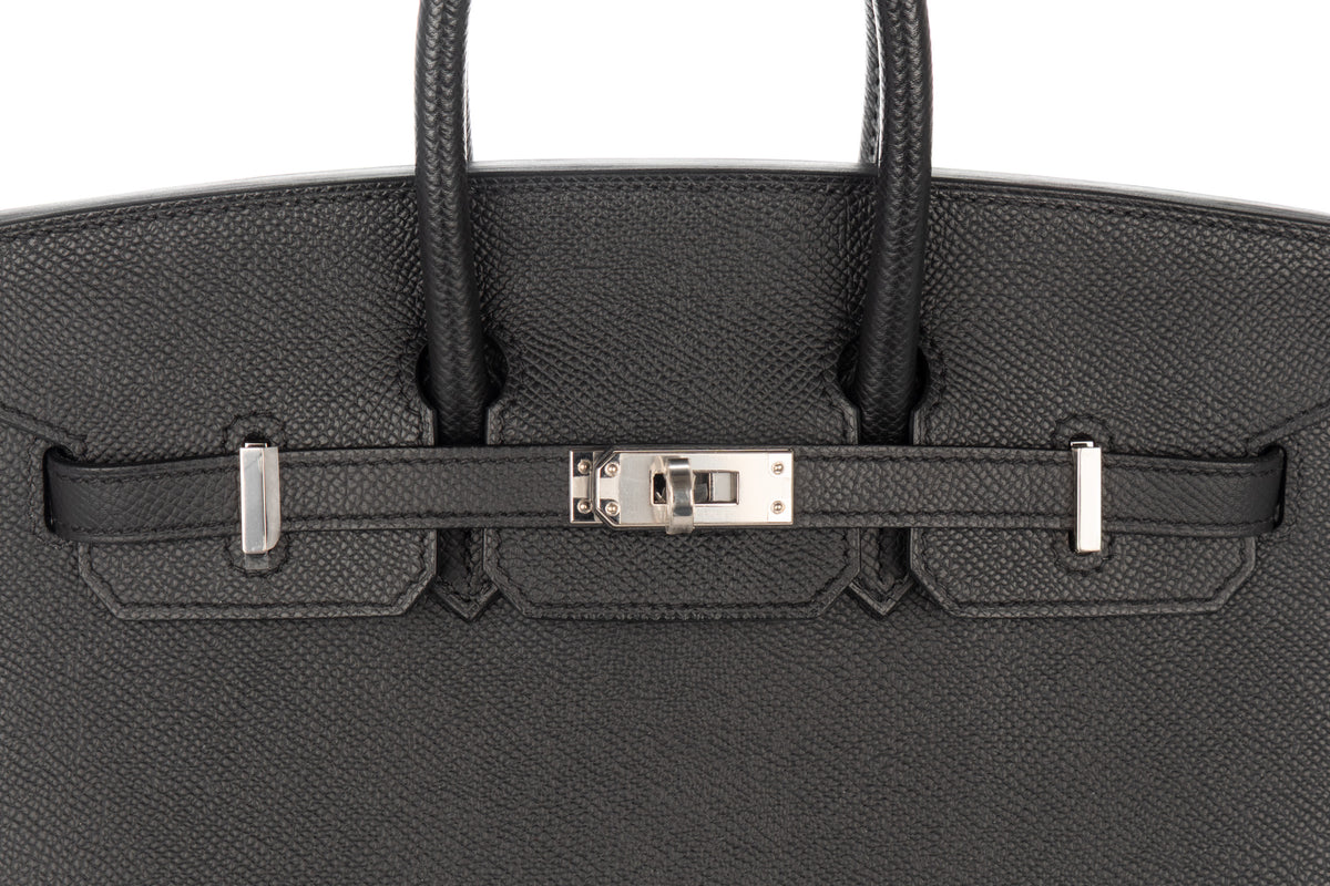 Hermès Birkin 25 Noir / Black Epsom Sellier Palladium Hardware - view 7