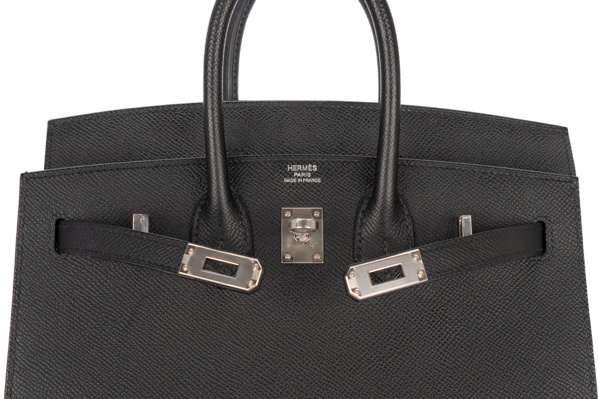 Hermès Birkin 25 Noir / Black Epsom Sellier Palladium Hardware - view 9