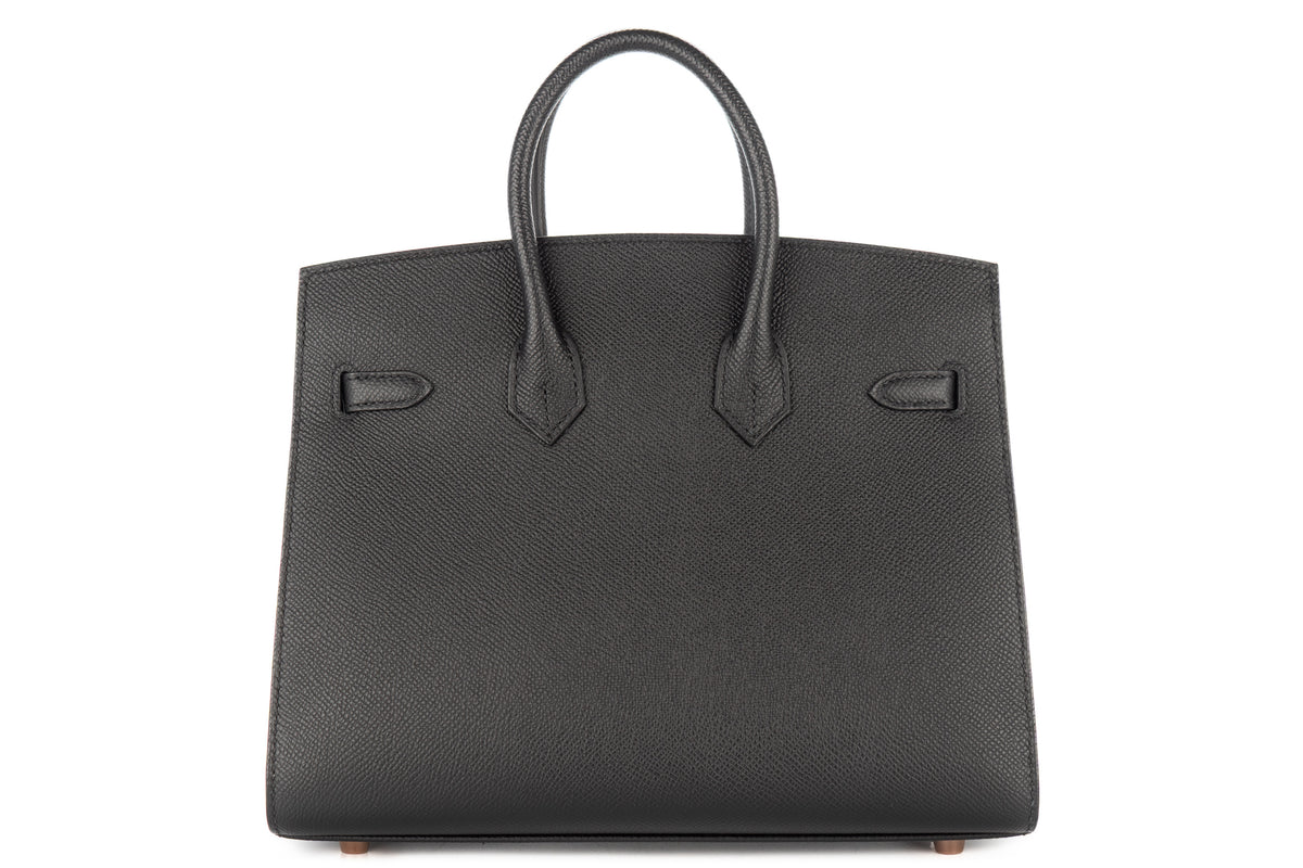 Hermès Birkin 25 Noir - Black Epsom Sellier Rose Gold Hardware - view 3