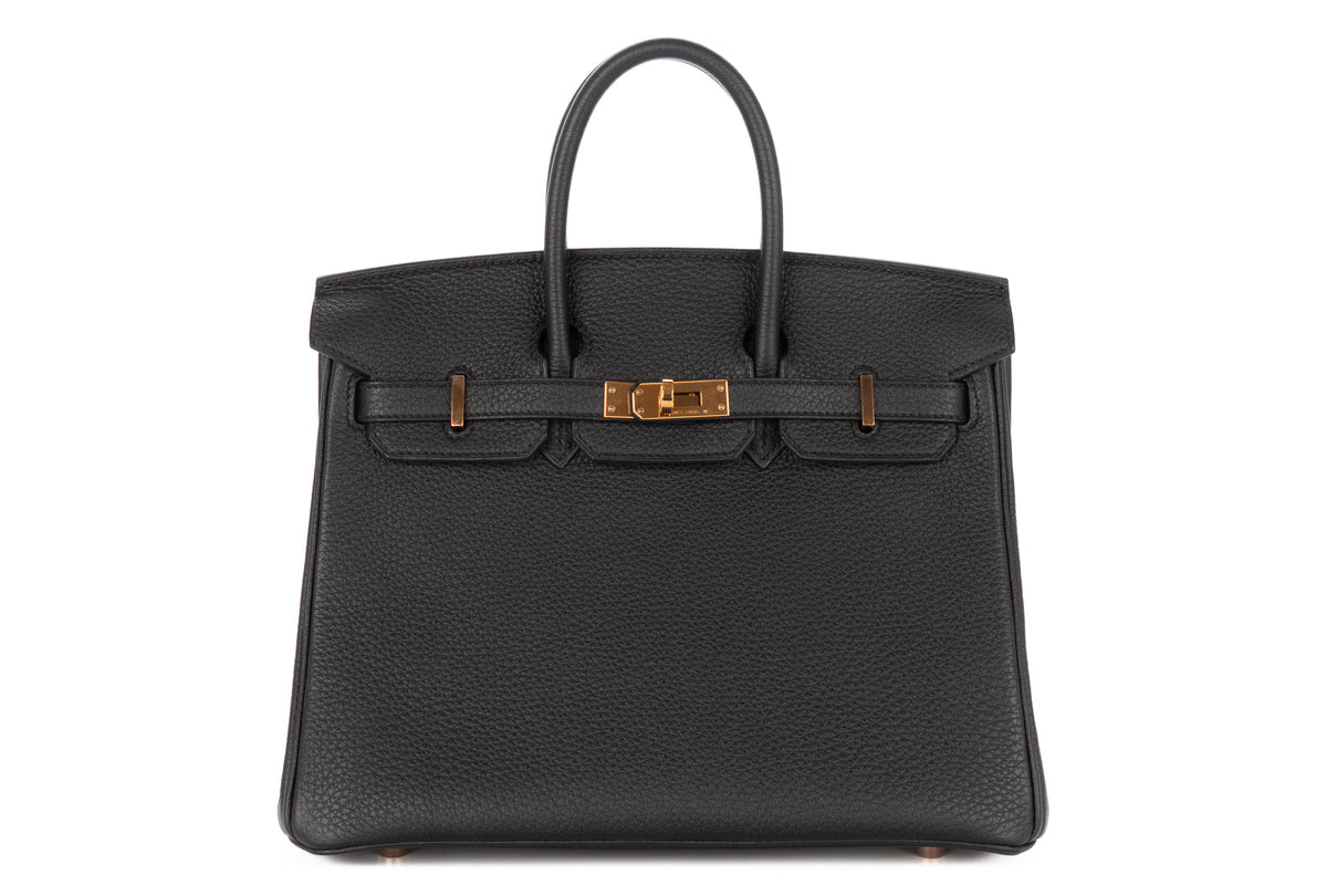 Hermès Birkin 25 Noir - Black Togo Rose Gold Hardware - view 1