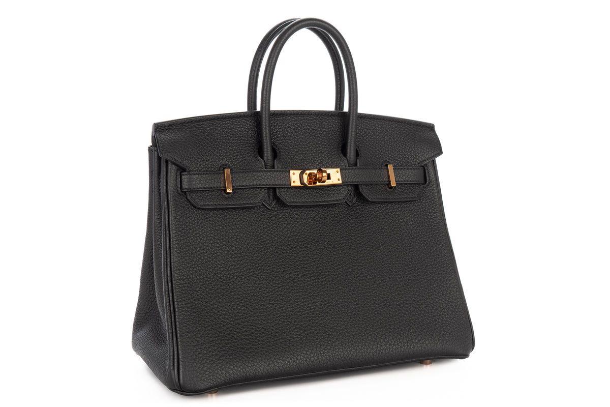 Hermès Birkin 25 Noir - Black Togo Rose Gold Hardware - view 2