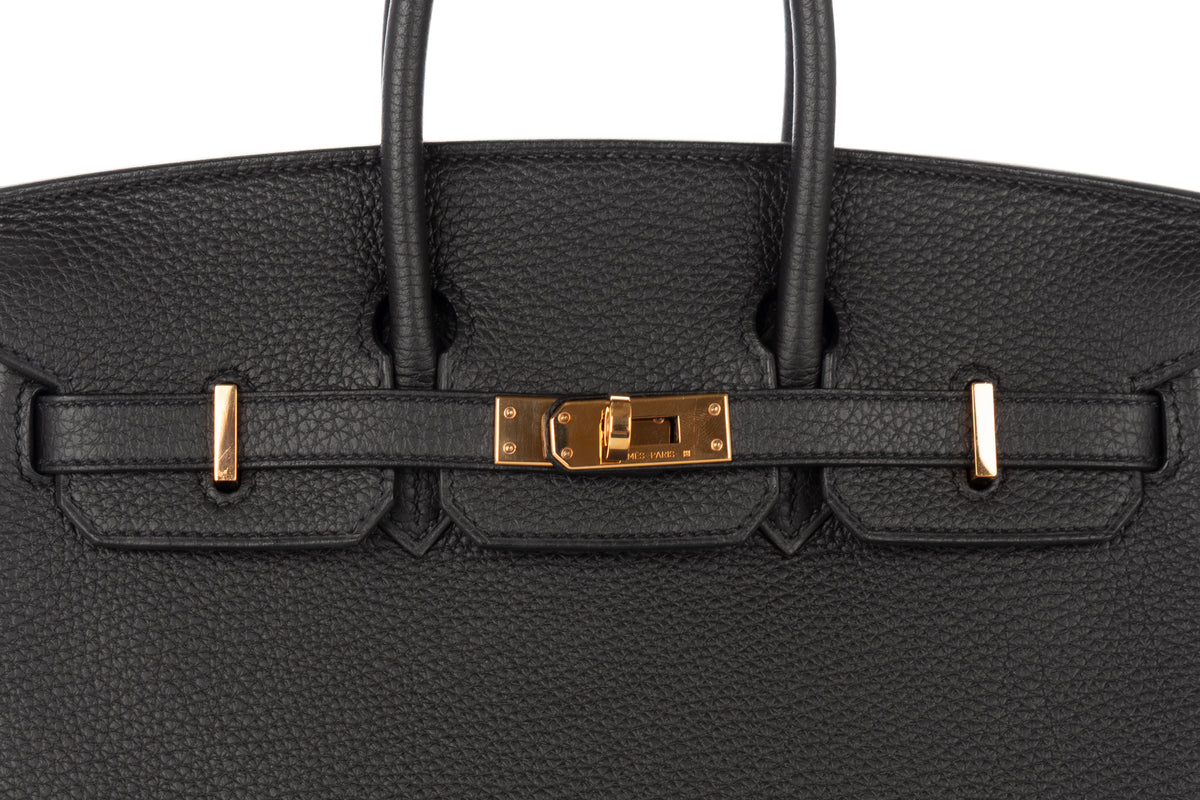 Hermès Birkin 25 Noir - Black Togo Rose Gold Hardware - view 7
