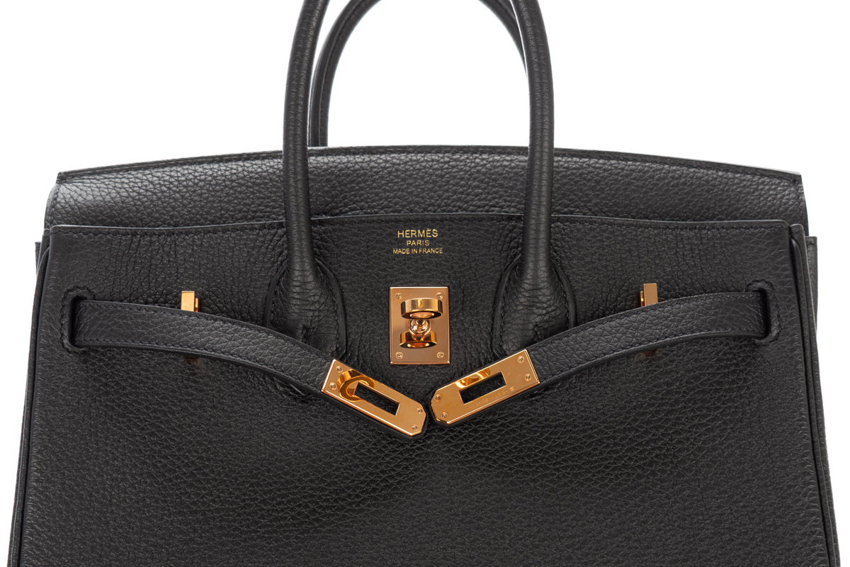 Hermès Birkin 25 Noir - Black Togo Rose Gold Hardware - view 9