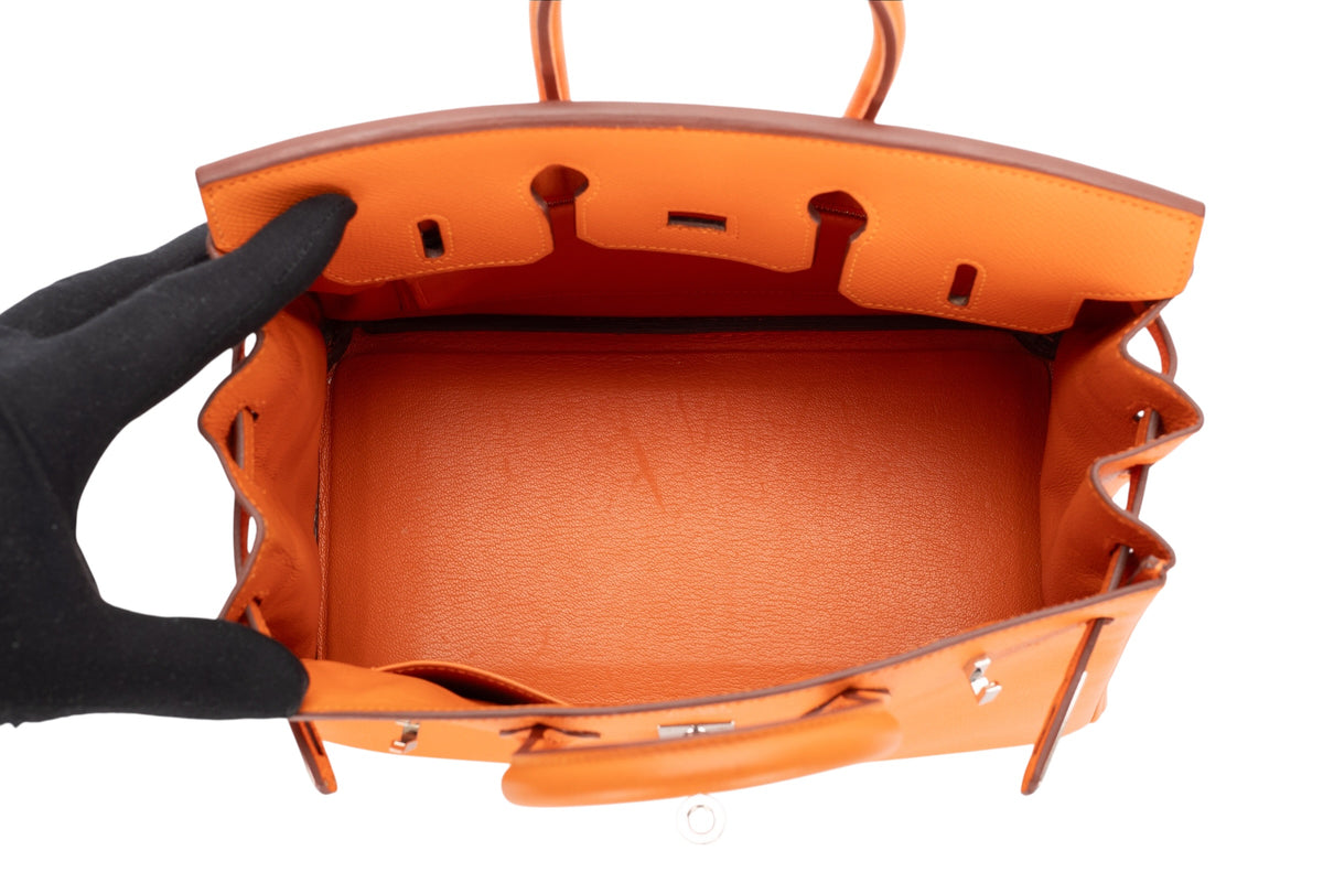 Hermès Birkin 25 Orange H Epsom Retourne Palladium Hardware - view 10
