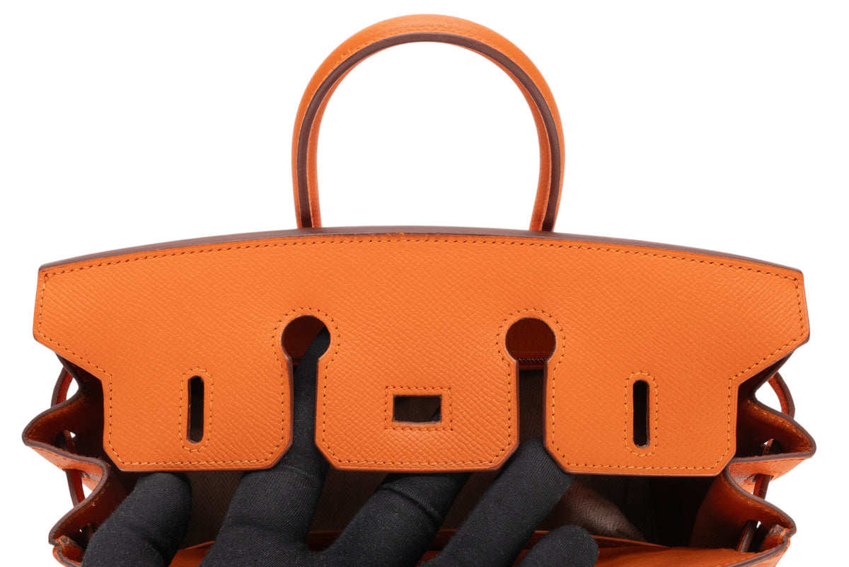 Hermès Birkin 25 Orange H Epsom Retourne Palladium Hardware - view 11