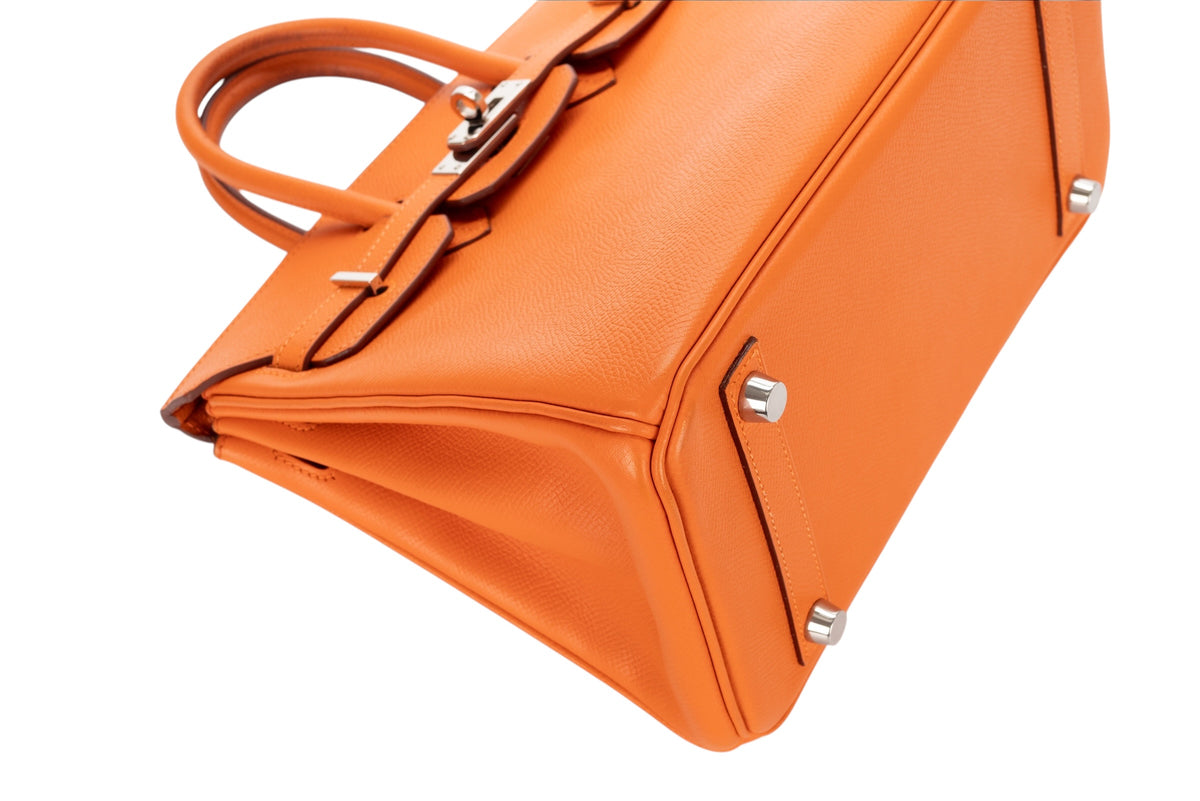 Hermès Birkin 25 Orange H Epsom Retourne Palladium Hardware - view 12