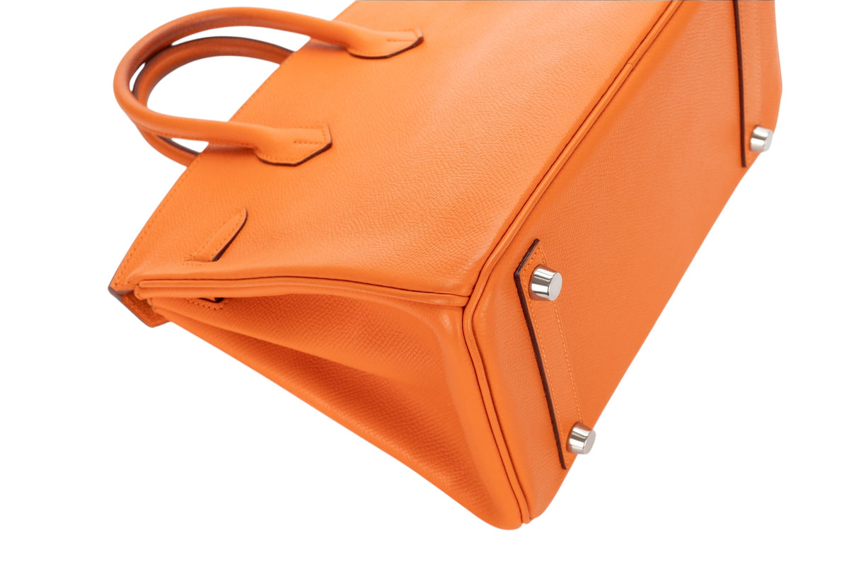 Hermès Birkin 25 Orange H Epsom Retourne Palladium Hardware - view 14
