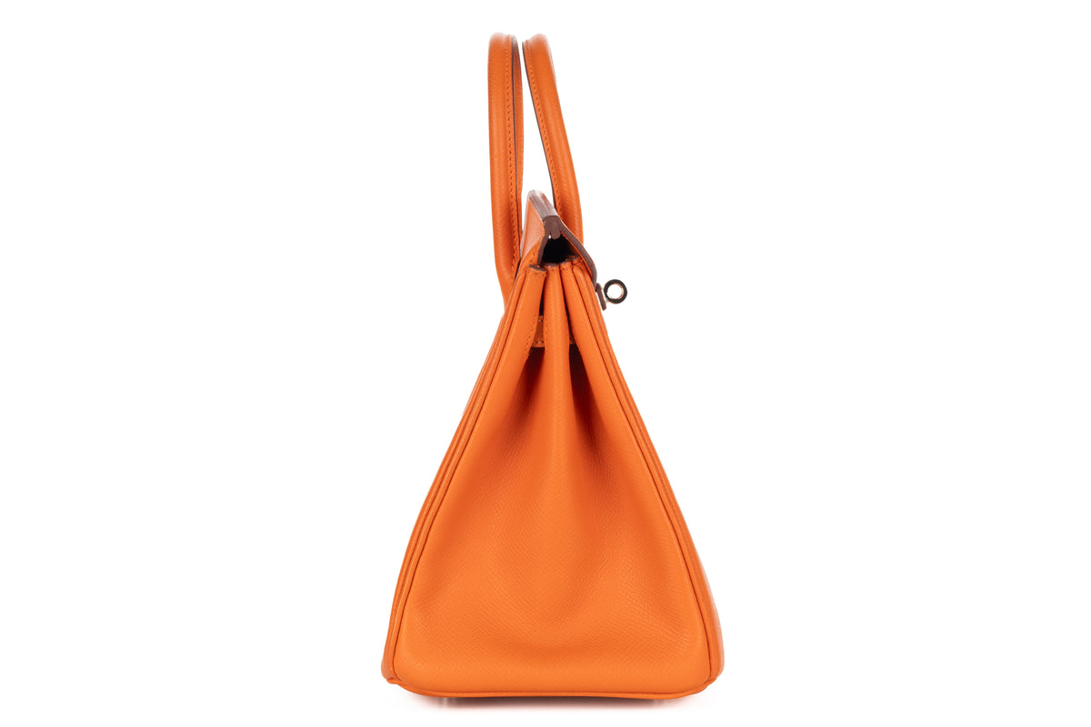 Hermès Birkin 25 Orange H Epsom Retourne Palladium Hardware - view 5