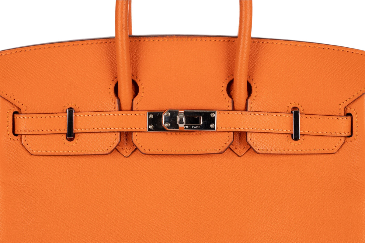 Hermès Birkin 25 Orange H Epsom Retourne Palladium Hardware - view 7
