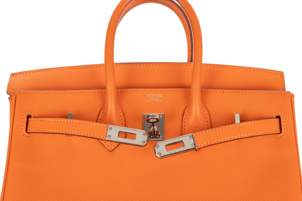Hermès Birkin 25 Orange H Epsom Retourne Palladium Hardware - view 9