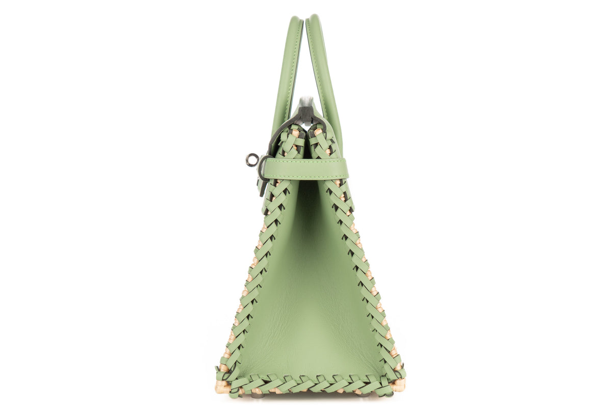 Hermès Birkin 25 Picnic Vert Criquet Swift Palladium Hardware - view 4