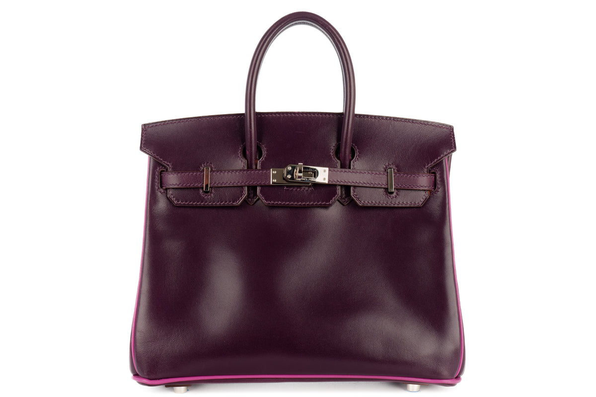 Hermès Birkin 25 Raisin/Cyclamen Box Palladium Hardware - view 1
