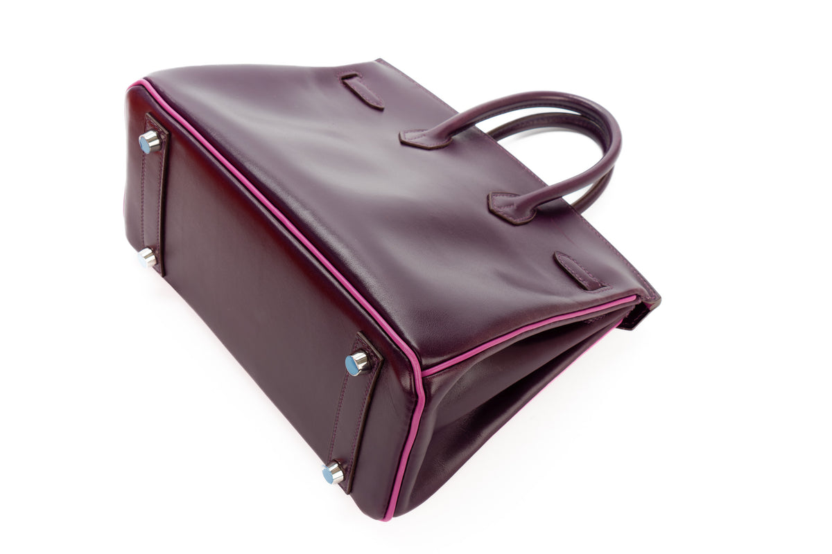 Hermès Birkin 25 Raisin/Cyclamen Box Palladium Hardware - view 15