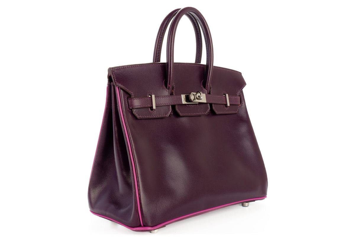 Hermès Birkin 25 Raisin/Cyclamen Box Palladium Hardware - view 2
