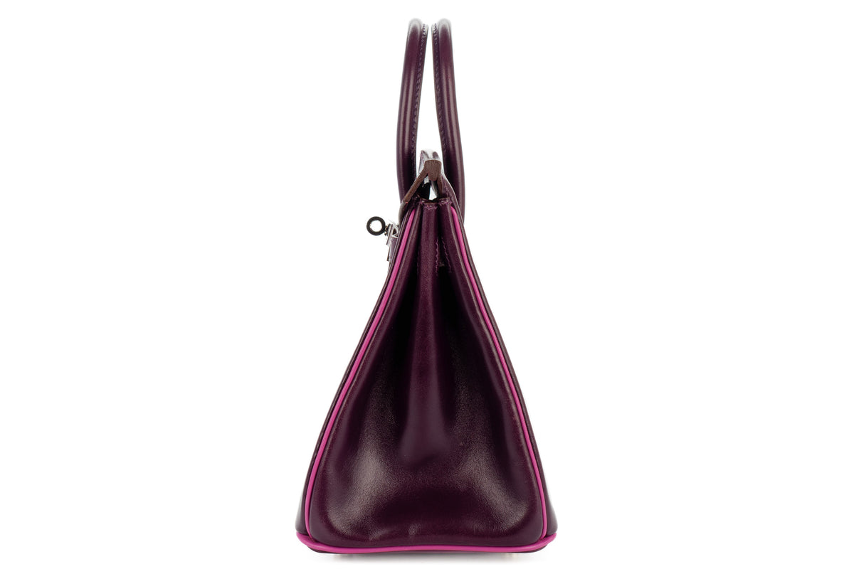 Hermès Birkin 25 Raisin/Cyclamen Box Palladium Hardware - view 4