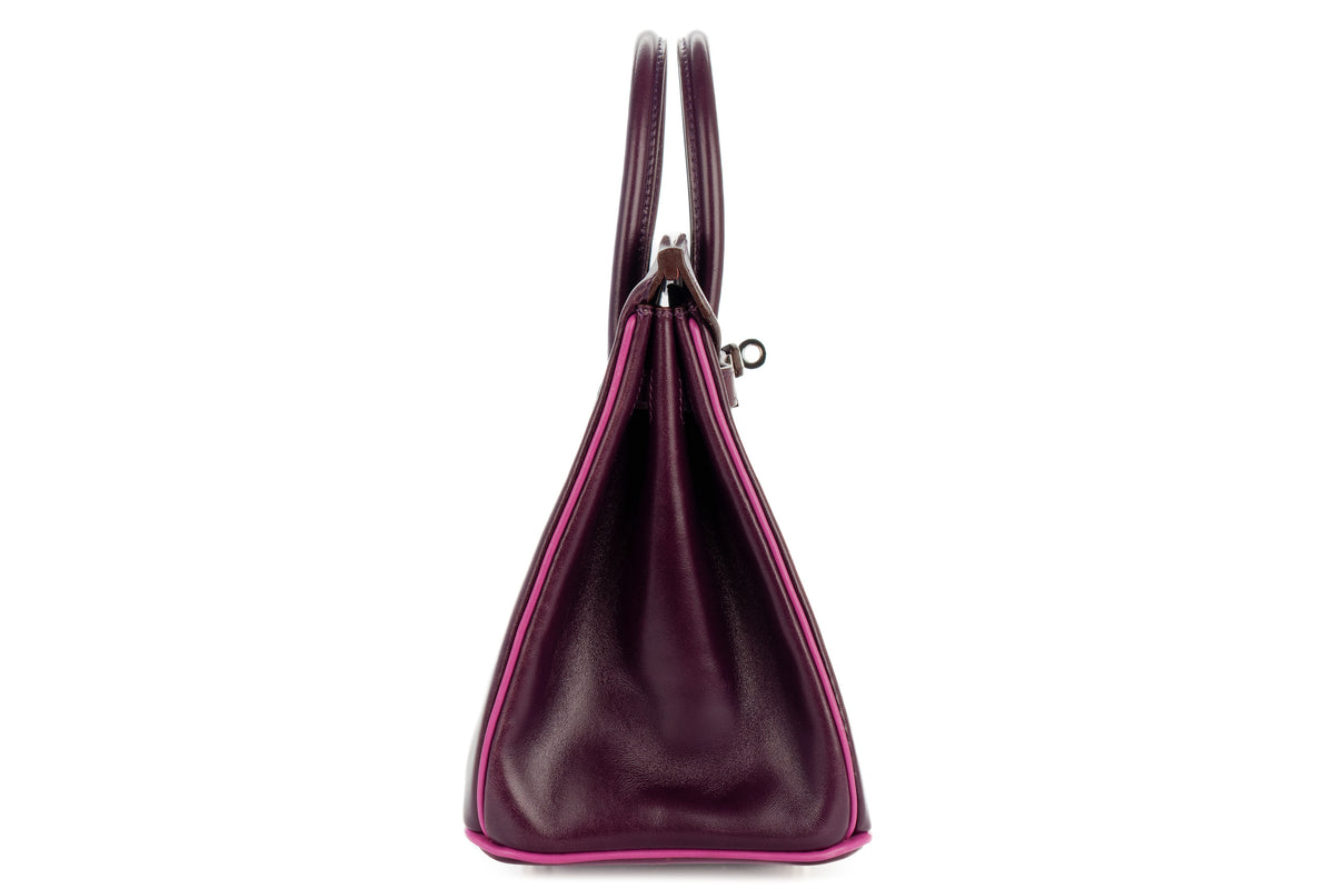 Hermès Birkin 25 Raisin/Cyclamen Box Palladium Hardware - view 5