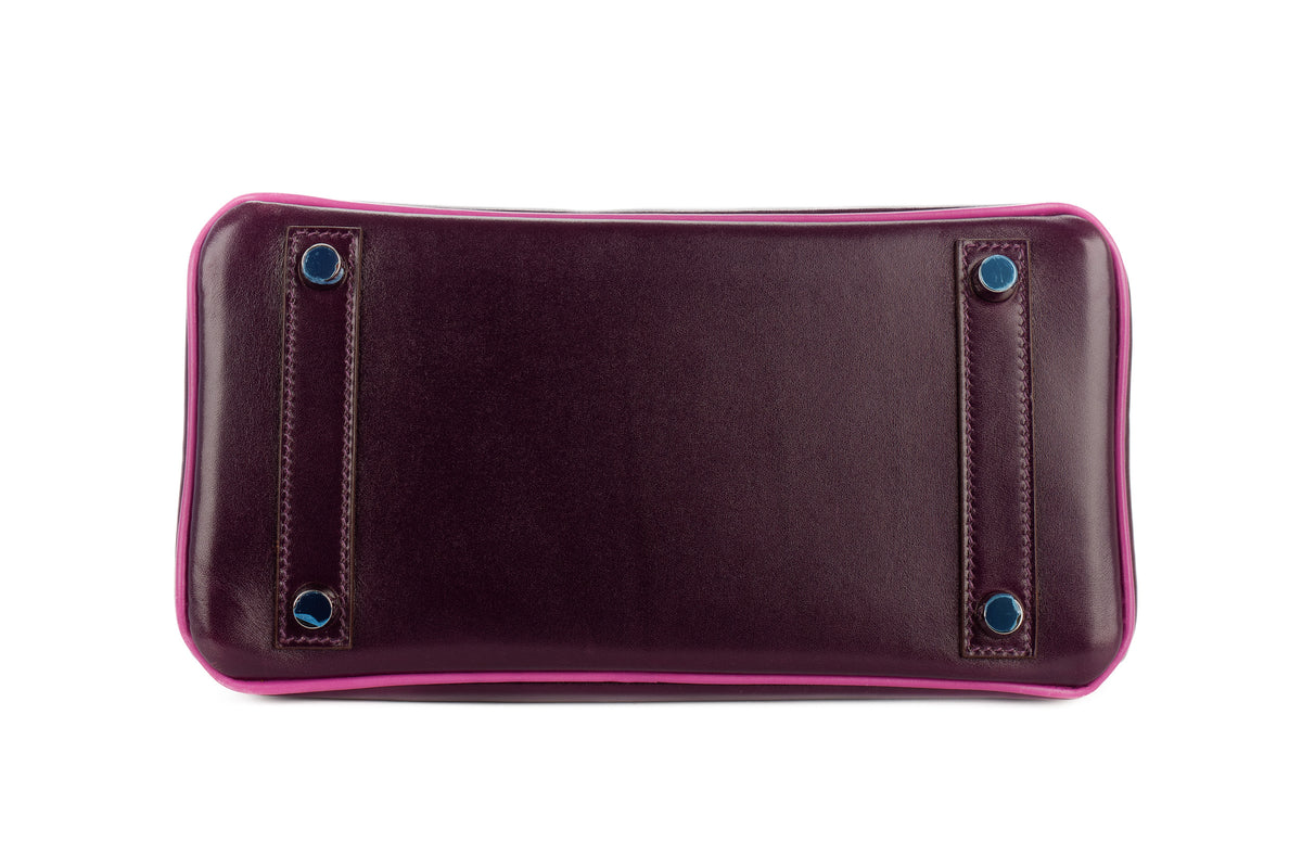 Hermès Birkin 25 Raisin/Cyclamen Box Palladium Hardware - view 6