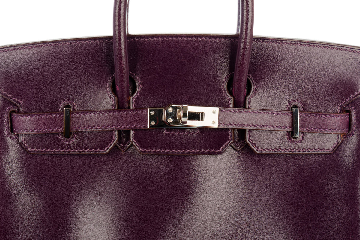 Hermès Birkin 25 Raisin/Cyclamen Box Palladium Hardware - view 7