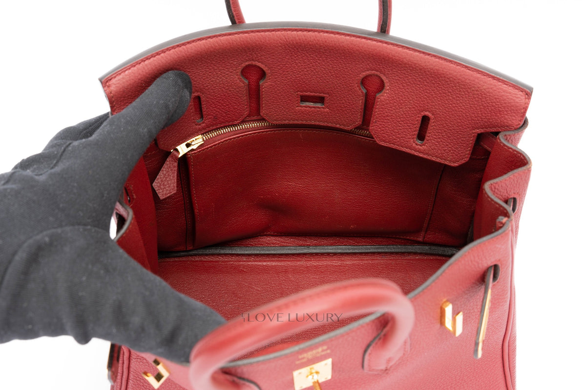 Hermès Birkin 25 Rouge Grenat Togo Gold Hardware - view 11