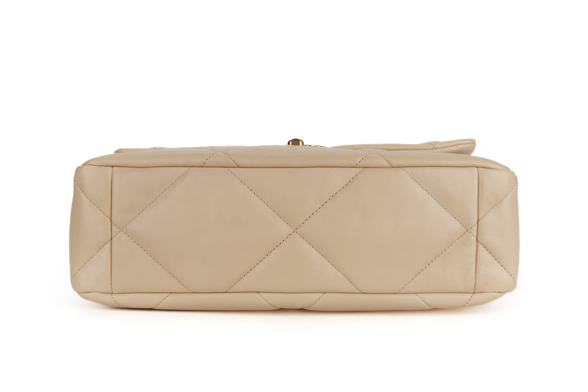 Chanel Large 19 Beige Lambskin Mixed Gold Hardware - view 6