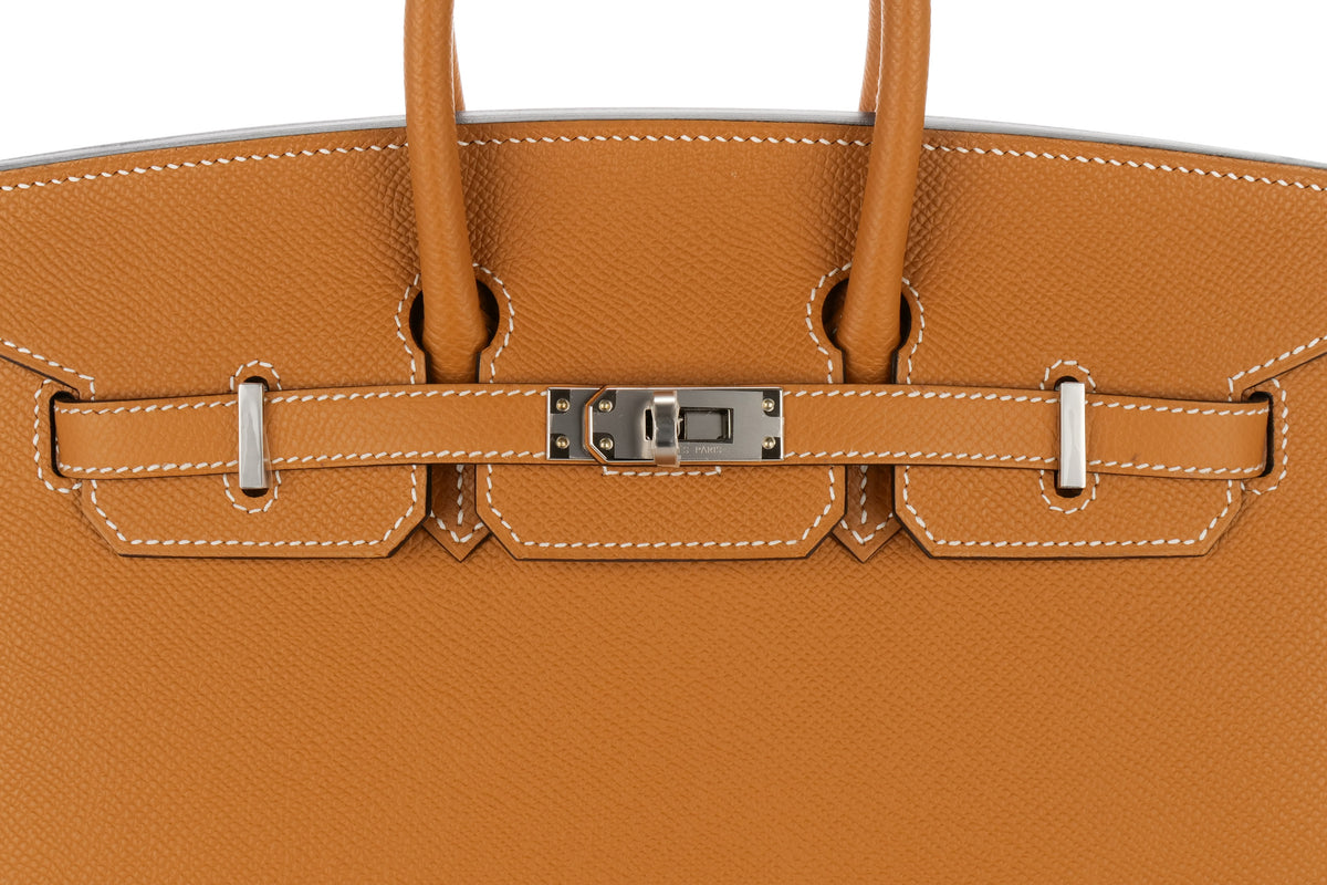 Hermès Birkin 25 Toffee Epsom Sellier Palladium Hardware - view 7