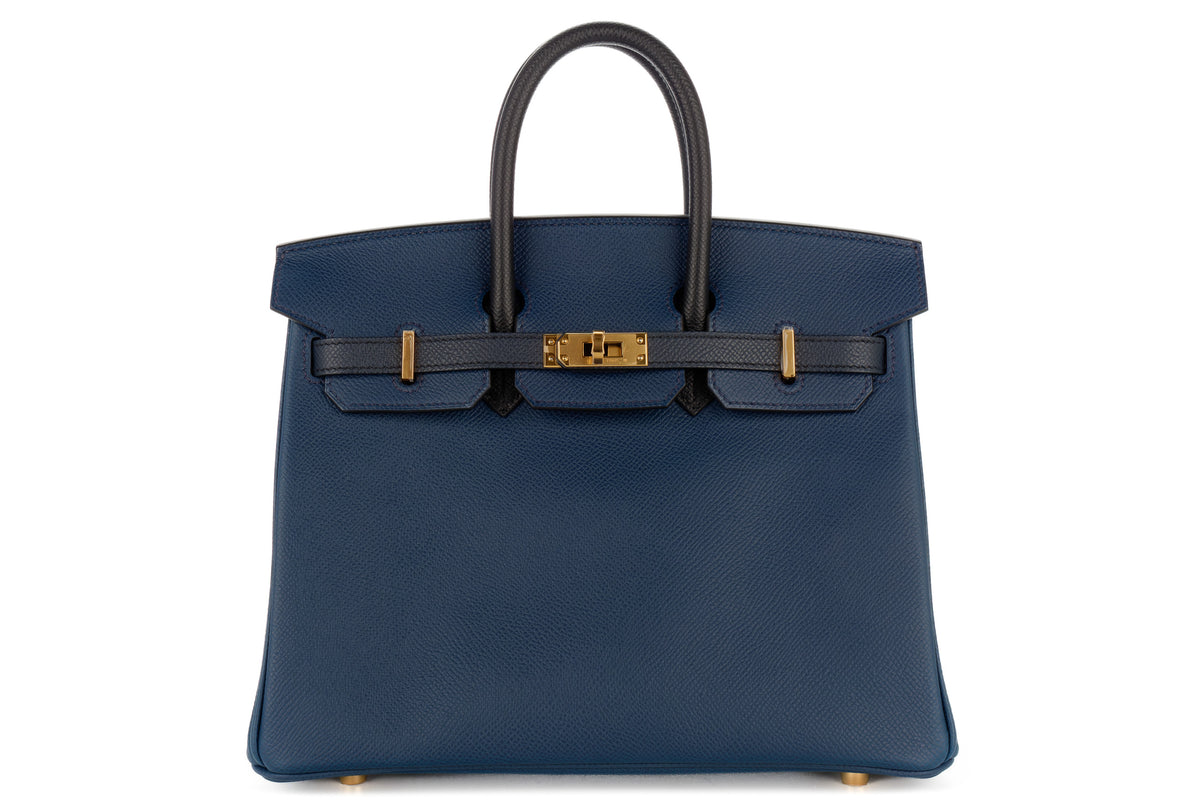 Hermès Birkin 25 Tri Color Bleu de Prusse, Indigo, Noir Epsom Gold Hardware - view 1