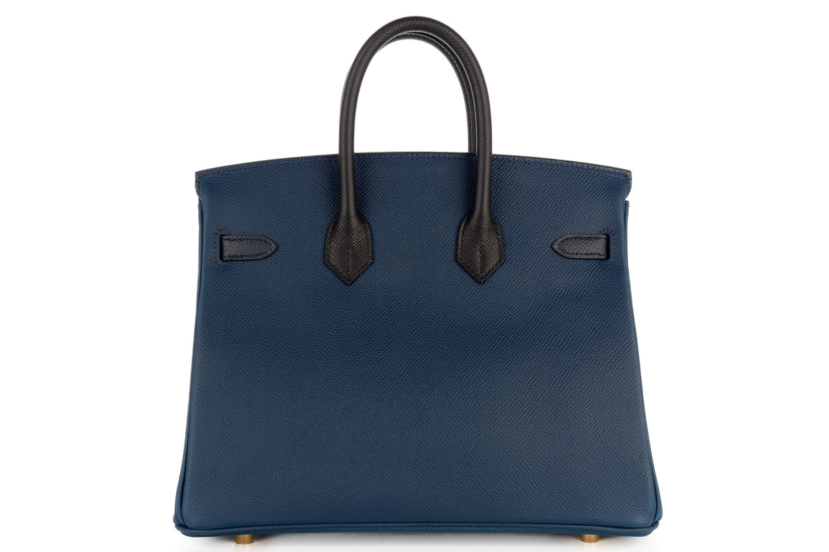Hermès Birkin 25 Tri Color Bleu de Prusse, Indigo, Noir Epsom Gold Hardware - view 3