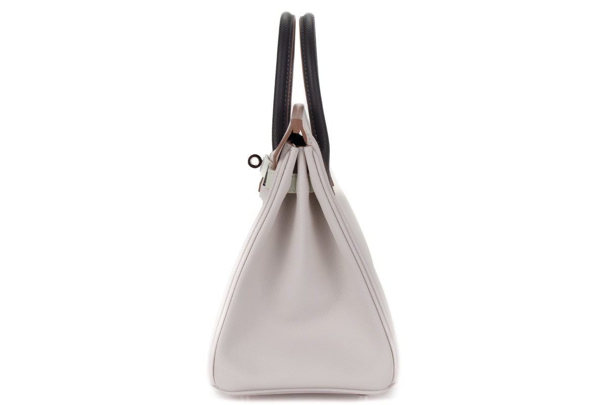Hermès Birkin 25 Tri-Color Vert Fizz / Graphite / Gris Pale Epsom Palladium Hardware - view 4