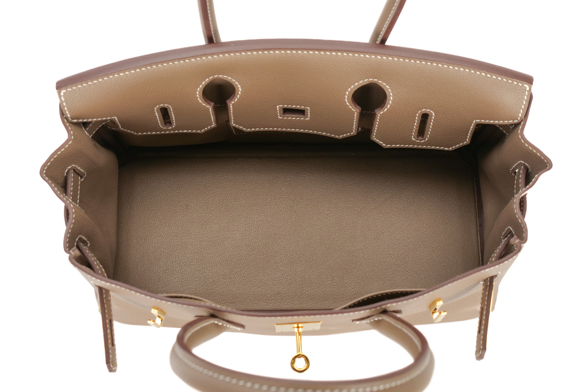 Hermès Shoulder Birkin 29 Etoupe Evercolor Gold Hardware - view 10