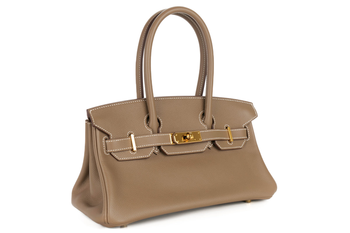 Hermès Shoulder Birkin 29 Etoupe Evercolor Gold Hardware - view 2