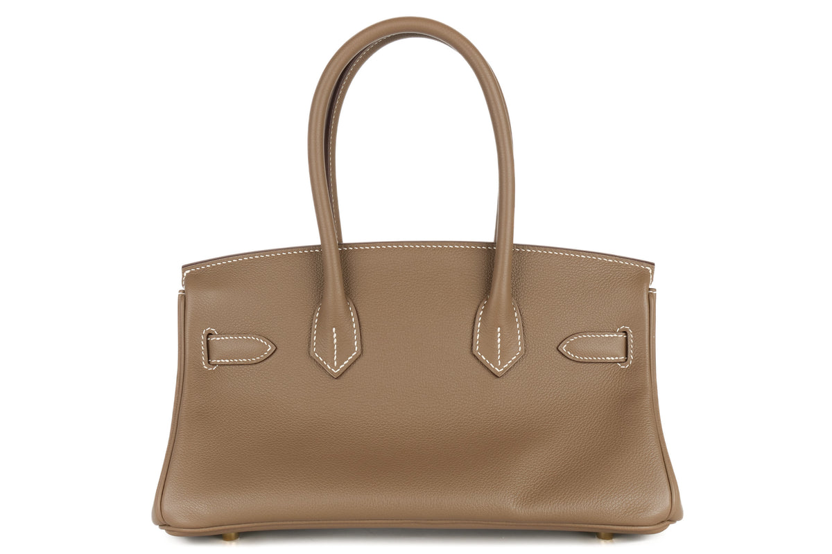 Hermès Shoulder Birkin 29 Etoupe Evercolor Gold Hardware - view 3