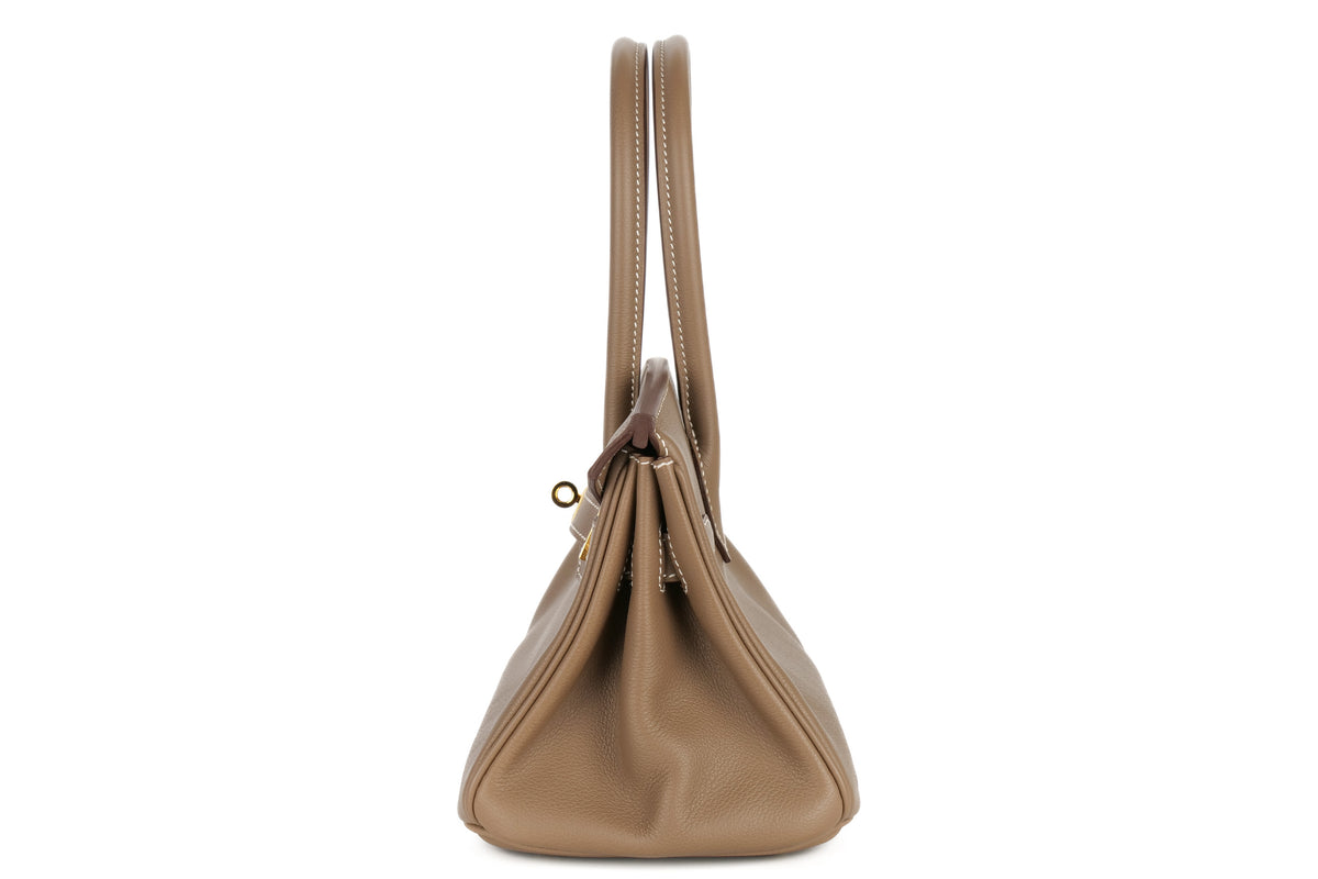 Hermès Shoulder Birkin 29 Etoupe Evercolor Gold Hardware - view 4
