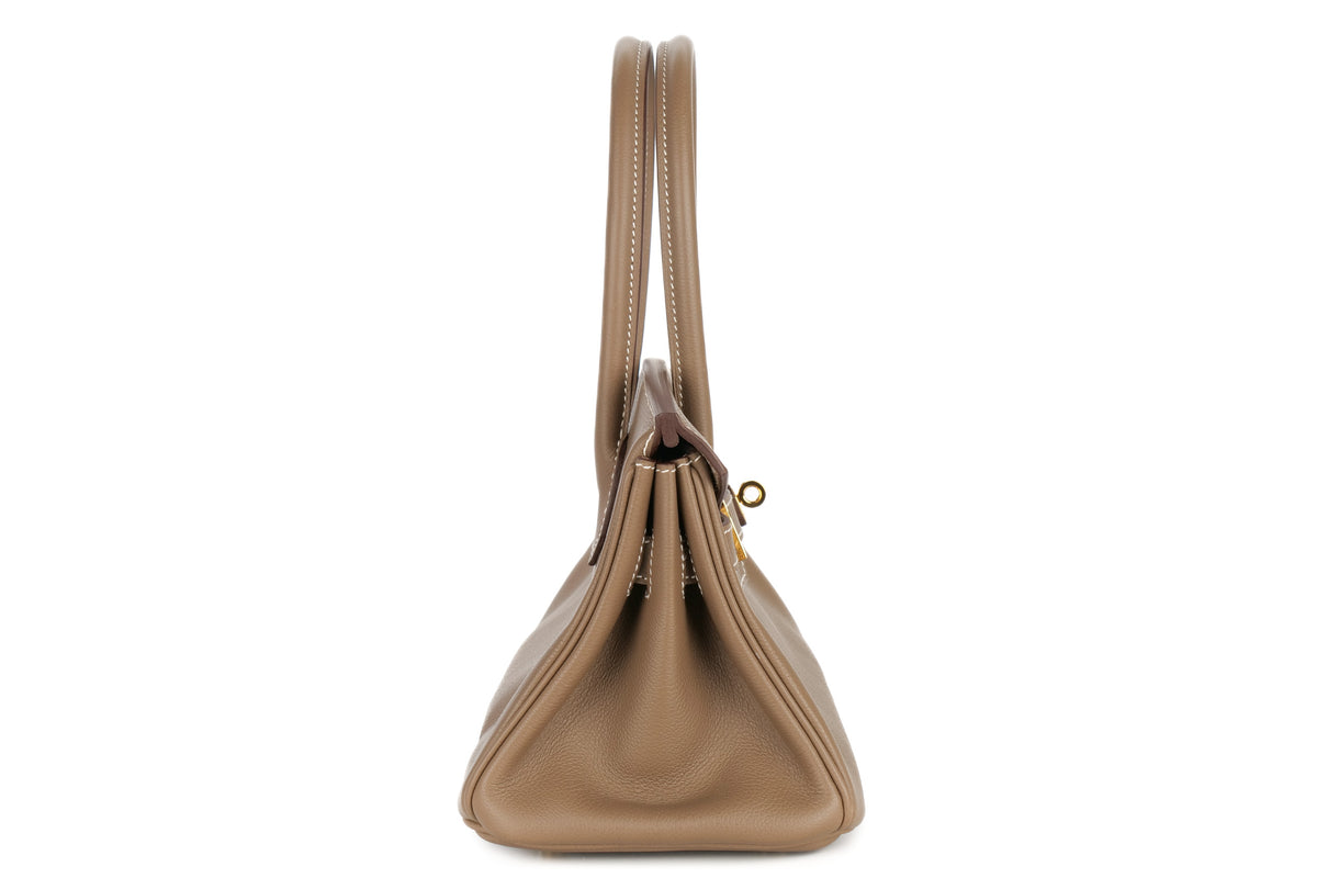 Hermès Shoulder Birkin 29 Etoupe Evercolor Gold Hardware - view 5