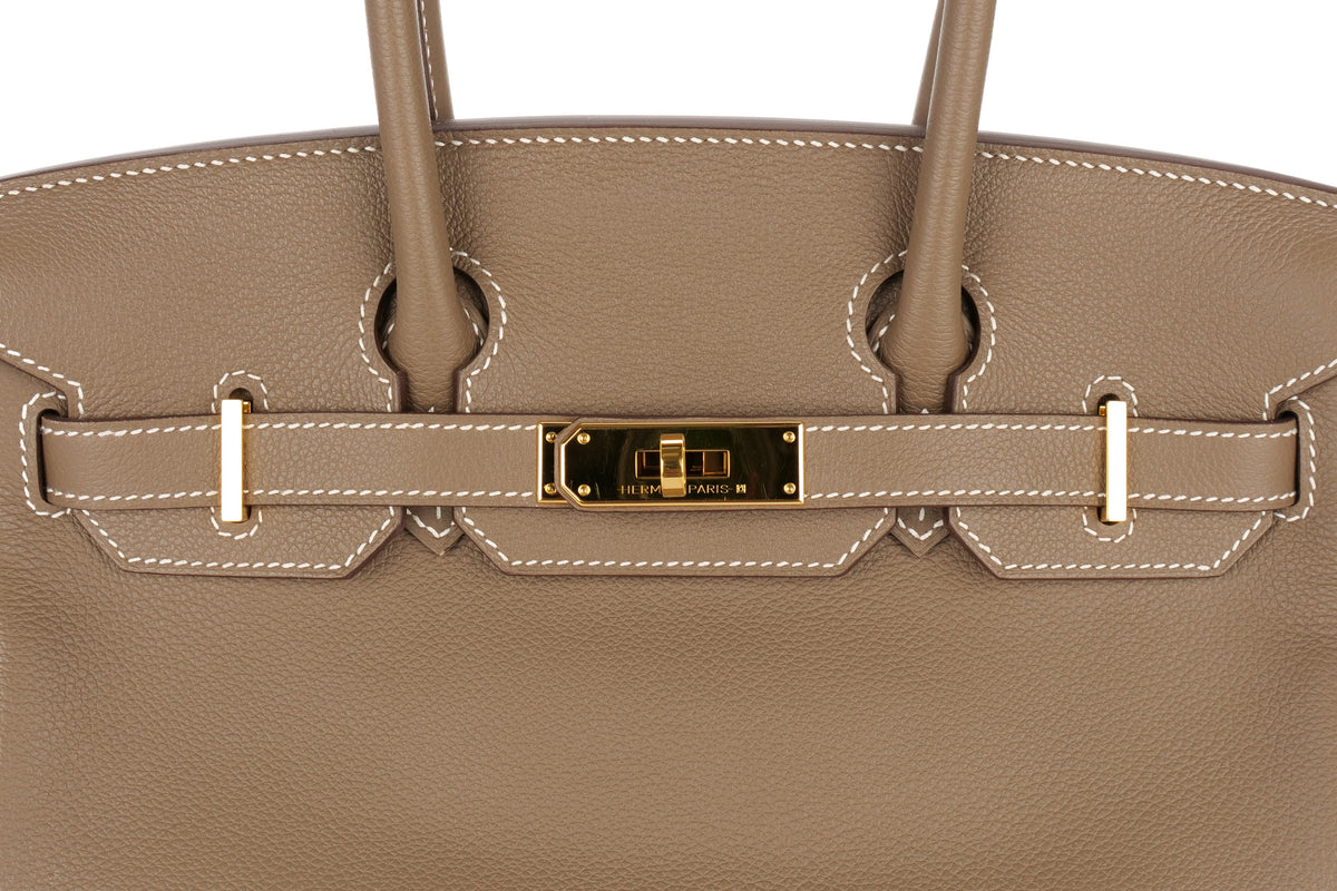 Hermès Shoulder Birkin 29 Etoupe Evercolor Gold Hardware - view 7