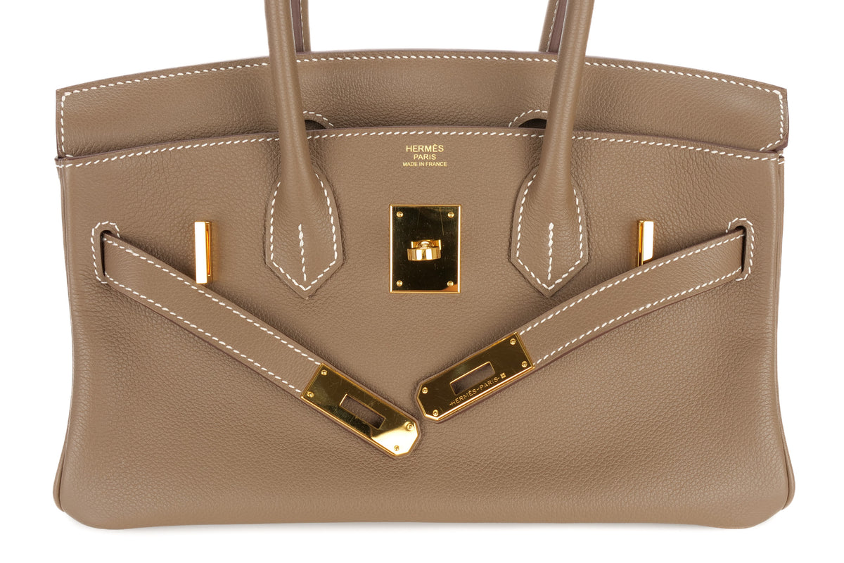 Hermès Shoulder Birkin 29 Etoupe Evercolor Gold Hardware - view 9