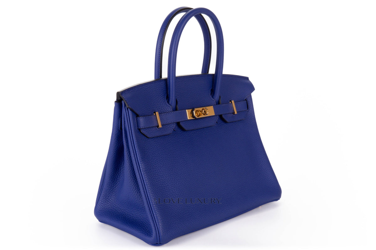 Hermès Birkin 30 Bleu Electrique Togo Gold Hardware - view 2