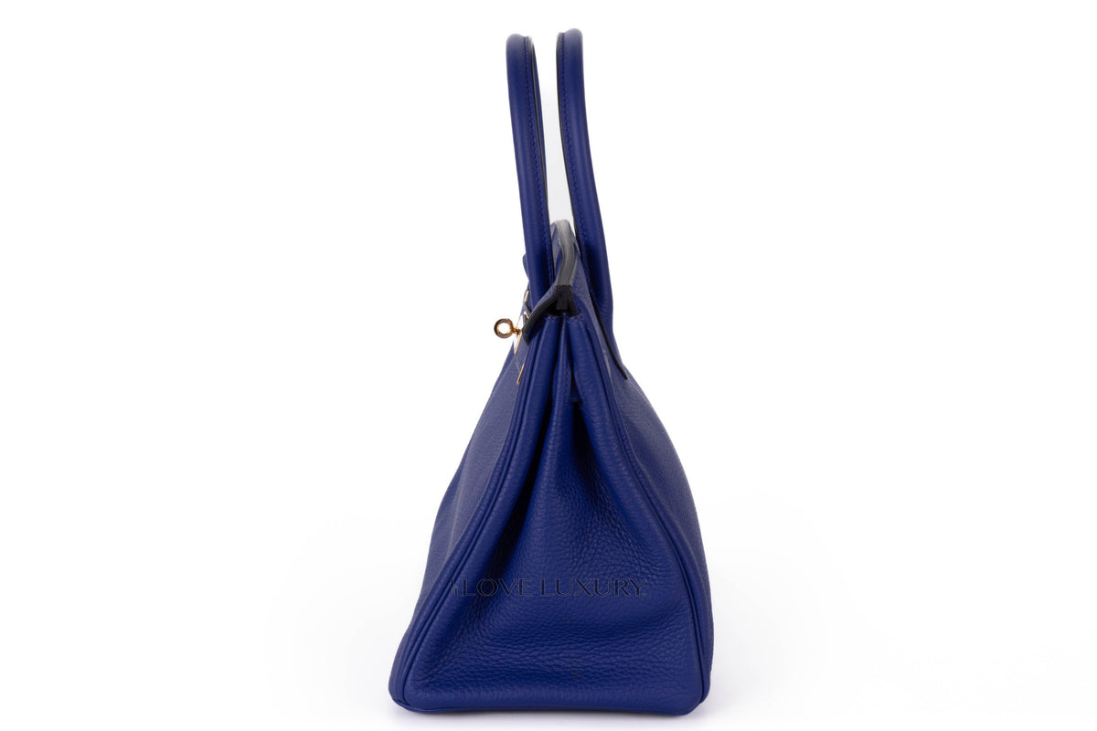 Hermès Birkin 30 Bleu Electrique Togo Gold Hardware - view 4