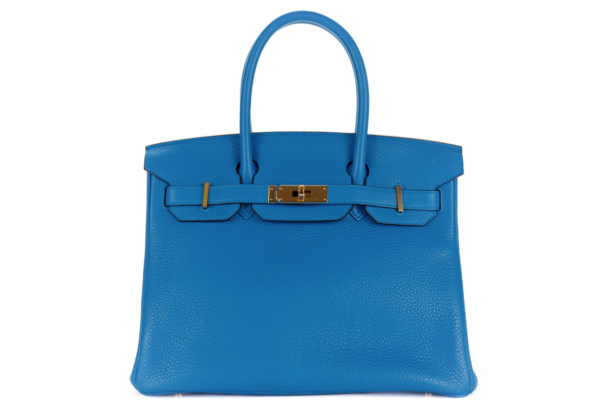 Hermès Birkin 30 Bleu Hydra Clemence Gold Hardware - view 1