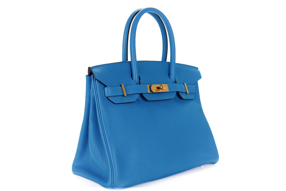 Hermès Birkin 30 Bleu Hydra Clemence Gold Hardware - view 2