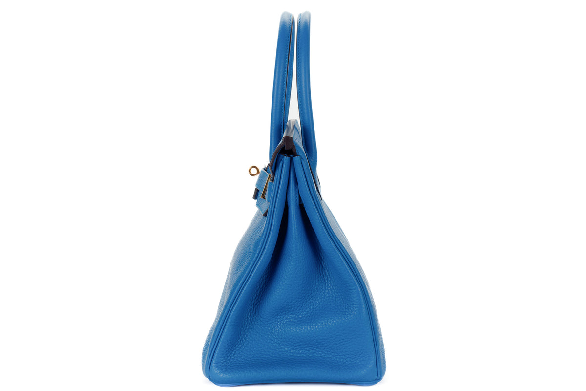 Hermès Birkin 30 Bleu Hydra Clemence Gold Hardware - view 4