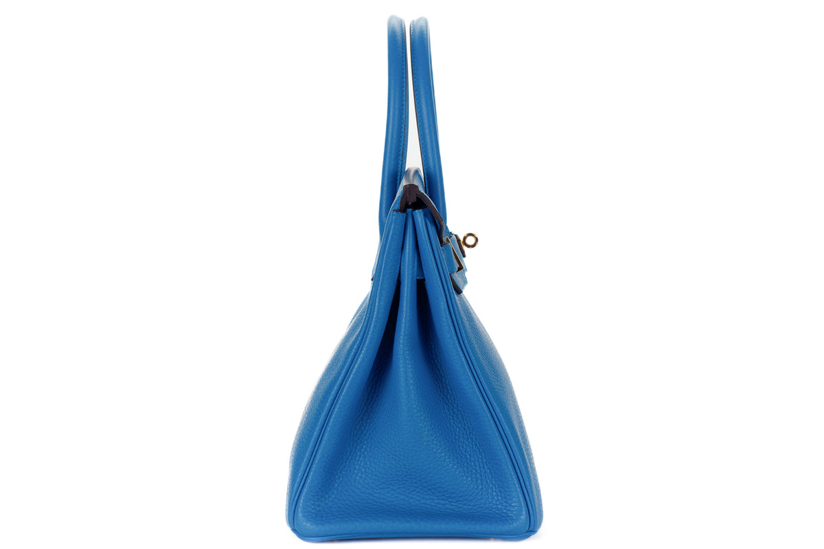 Hermès Birkin 30 Bleu Hydra Clemence Gold Hardware - view 5