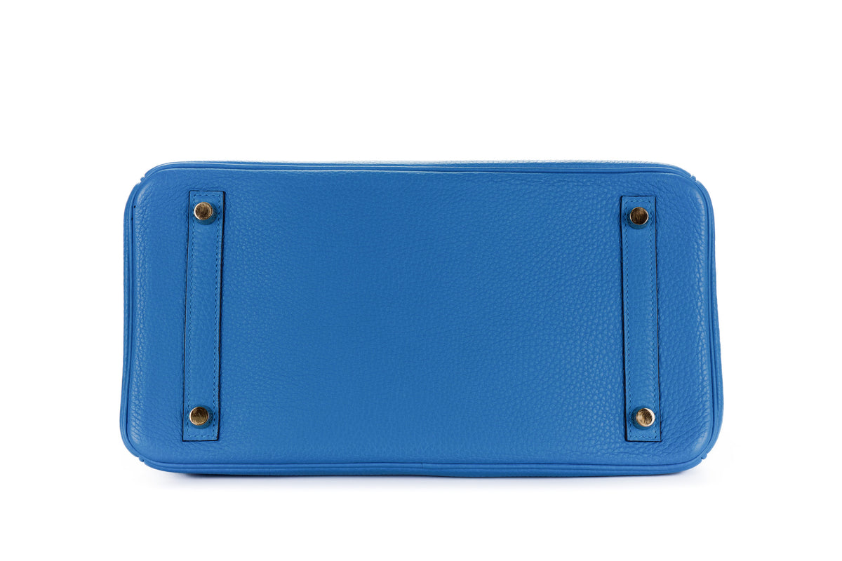 Hermès Birkin 30 Bleu Hydra Clemence Gold Hardware - view 6